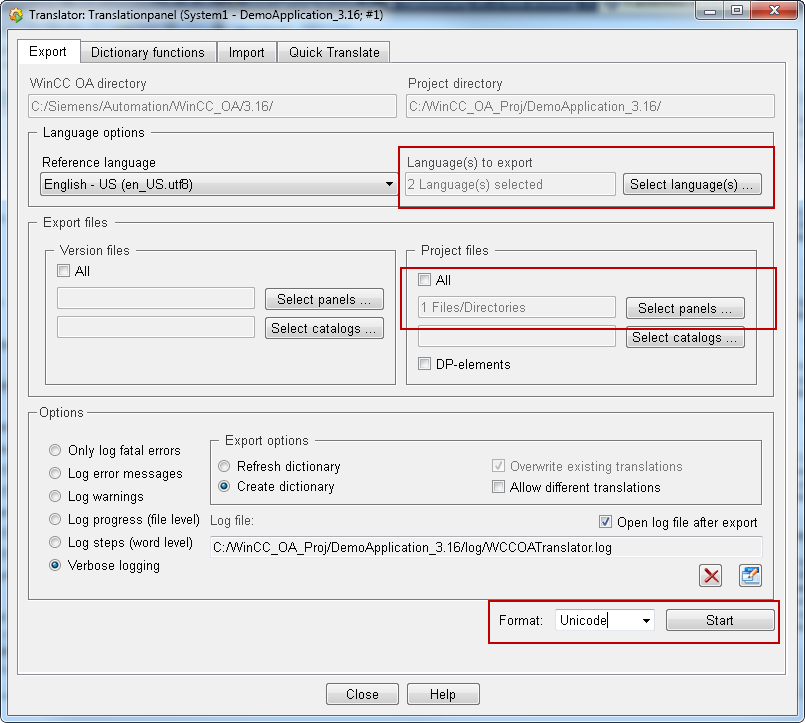 Importing language translations